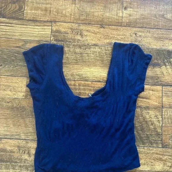 Kimchi Blue Navy Blue crop Top M NWOT - Picture 5 of 8